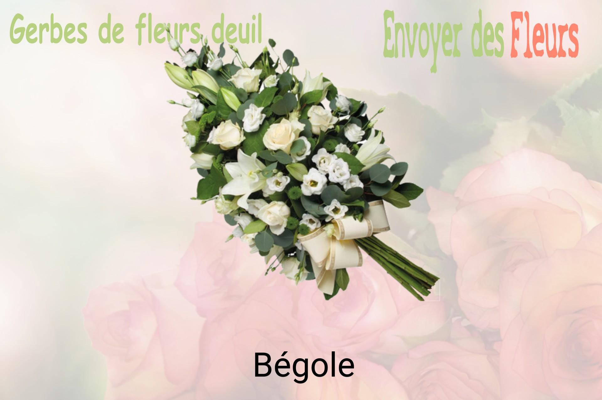 Gerbe de fleurs de deuil livrée à Bégole